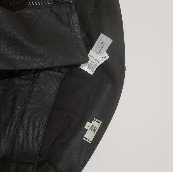 Madewell Skinny Skinny Black Coated Moto Jeans - Picture 4 of 7